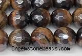 CTE2270 15 inches 6mm faceted round AB-color yellow tiger eye beads
