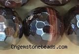 CTE2277 15 inches 10mm faceted round AB-color red tiger eye beads