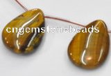 CTE23 20*28mm flat teardrop yellow tiger eye beads Wholesale