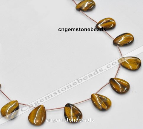 CTE23 20*28mm flat teardrop yellow tiger eye beads Wholesale