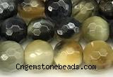 CTE2310 15 inches 6mm faceted round golden & blue tiger eye beads