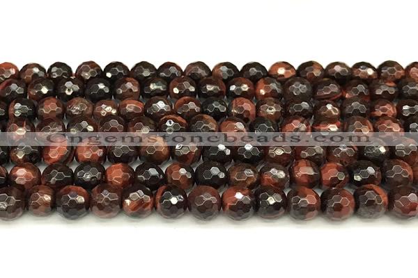 CTE2320 15 inches 6mm faceted round red tiger eye beads