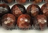 CTE2321 15 inches 8mm faceted round red tiger eye beads