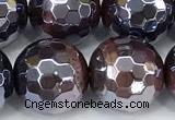 CTE2351 15 inches 10mm faceted round AB-color red tiger eye beads