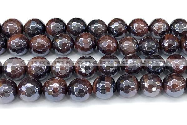 CTE2352 15 inches 12mm faceted round AB-color red tiger eye beads