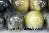 CTE2374 15 inches 10mm round AB-color golden & blue tiger eye beads