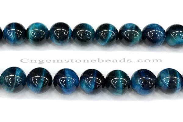 CTE2428 15 inches 14mm round blue tiger eye beads
