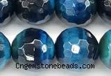 CTE2431 15 inches 10mm facted round blue tiger eye beads