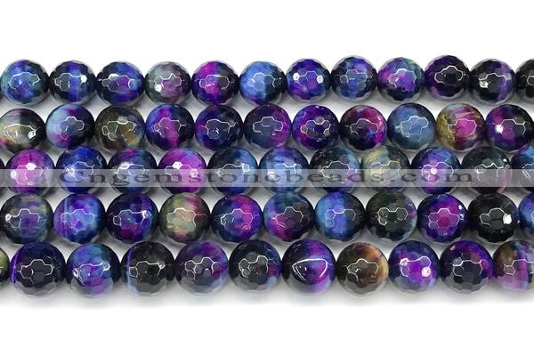 CTE2449 15 inches 10mm faceted round mixed tiger eye beads