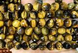 CTE2465 15 inches 10mm faceted round yellow tiger eye beads wholesale