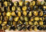 CTE2466 15 inches 12mm faceted round yellow tiger eye beads wholesale