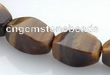 CTE26 8*15mm twisted oval yellow tiger eye beads Wholesale