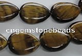 CTE307 15.5 inches 15*20mm flat teardrop yellow tiger eye gemstone beads