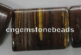 CTE313 15.5 inches 30*40mm flat tube yellow tiger eye gemstone beads