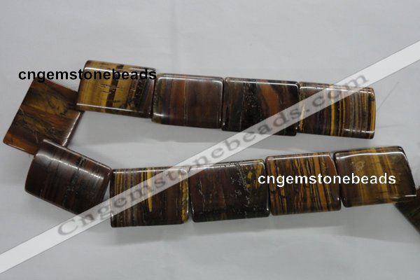 CTE313 15.5 inches 30*40mm flat tube yellow tiger eye gemstone beads