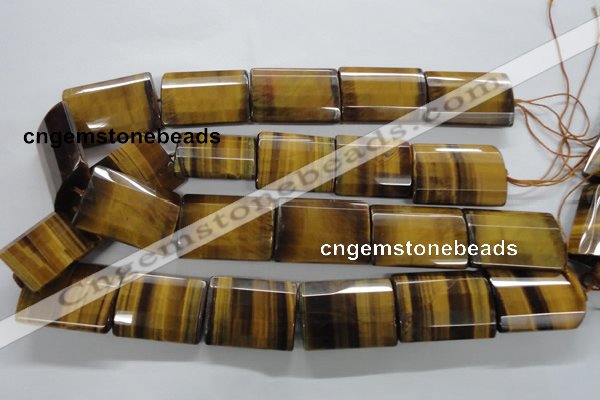 CTE317 15.5 inches 25*35mm faceted rectangle yellow tiger eye beads