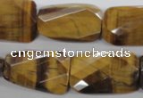 CTE318 18*25mm twisted & faceted rectangle yellow tiger eye beads