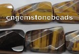 CTE319 20*30mm twisted & faceted rectangle yellow tiger eye beads