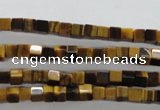 CTE326 15.5 inches 4*4mm cube yellow tiger eye gemstone beads