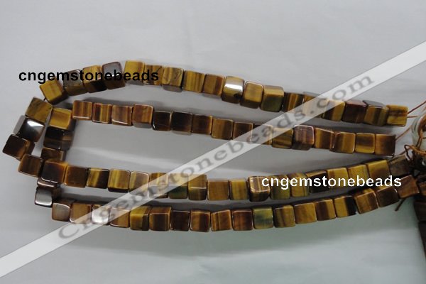 CTE327 15.5 inches 10*10mm cube yellow tiger eye gemstone beads