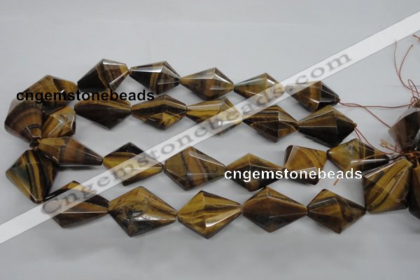 CTE333 15.5 inches 22*30mm pyramid yellow tiger eye gemstone beads