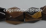 CTE335 10*18mm – 18*22mm faceted nuggets yellow tiger eye gemstone beads