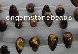 CTE337 Top-drilled 6*10mm teardrop yellow tiger eye gemstone beads