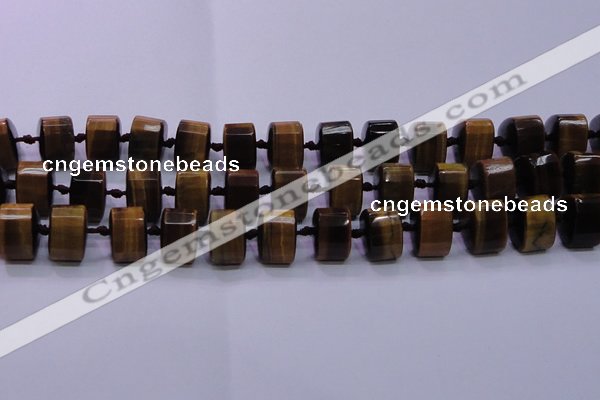 CTE340 11*15*15mm faceted triangle yellow tiger eye beads
