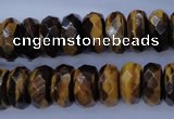 CTE403 15.5 inches 8*14mm faceted rondelle yellow tiger eye beads