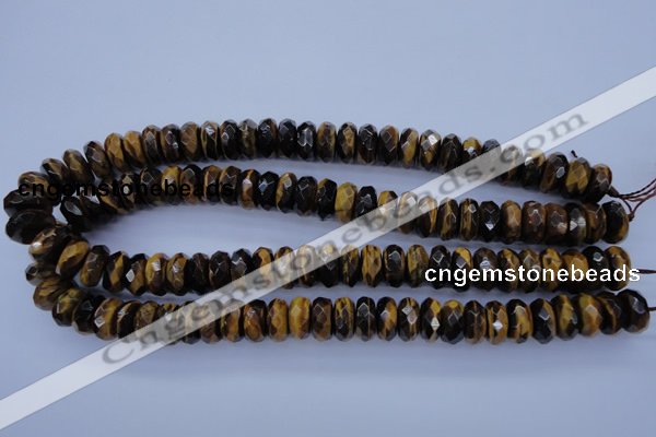 CTE403 15.5 inches 8*14mm faceted rondelle yellow tiger eye beads