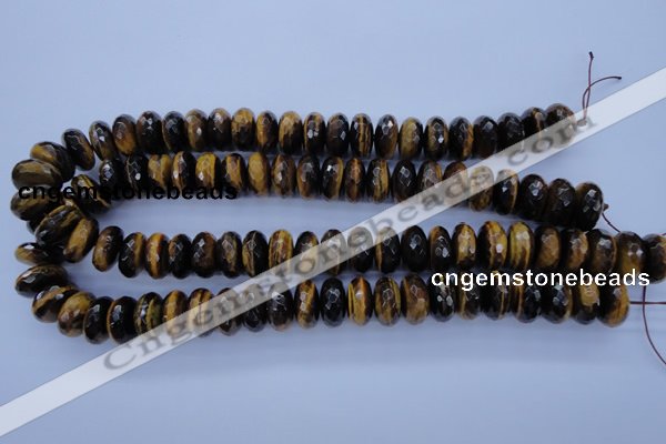 CTE404 15.5 inches 8*16mm faceted rondelle yellow tiger eye beads