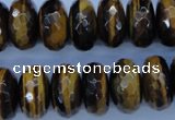 CTE405 15.5 inches 10*18mm faceted rondelle yellow tiger eye beads