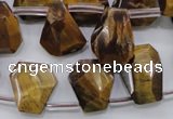 CTE409 Top-drilled 13*14mm faceted trapezoid yellow tiger eye beads