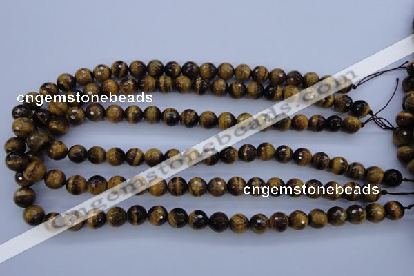 CTE423 15.5 inches 10mm faceted round yellow tiger eye beads