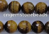 CTE426 15.5 inches 16mm faceted round yellow tiger eye beads