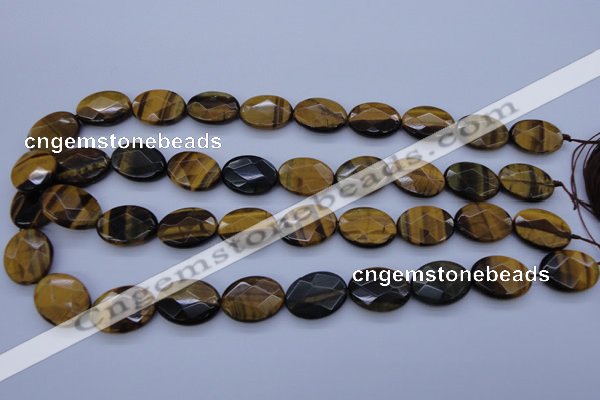 CTE431 15.5 inches 15*20mm faceted oval yellow tiger eye beads