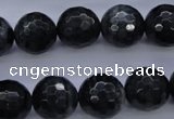 CTE445 15.5 inches 14mm faceted round blue tiger eye beads