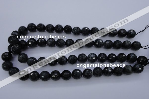 CTE445 15.5 inches 14mm faceted round blue tiger eye beads