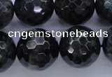 CTE448 15.5 inches 20mm faceted round blue tiger eye beads