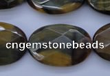 CTE450 15.5 inches 20*30mm faceted oval blue tiger eye beads