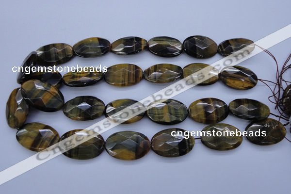 CTE450 15.5 inches 20*30mm faceted oval blue tiger eye beads