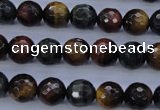 CTE454 15.5 inches 10mm faceted round mixed tiger eye beads