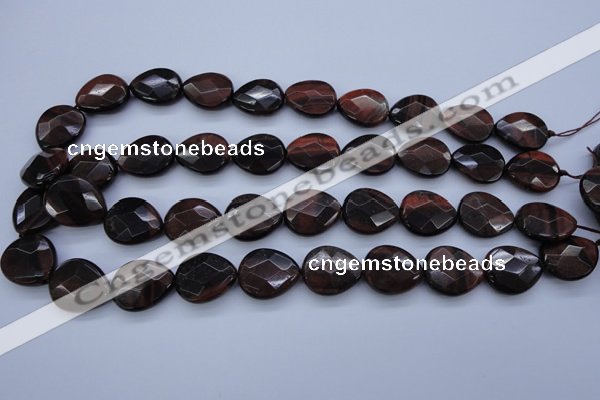 CTE465 15.5 inches 17*20mm faceted flat teardrop red tiger eye beads