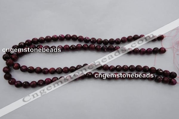 CTE472 15.5 inches 8mm faceted round red tiger eye beads wholesale