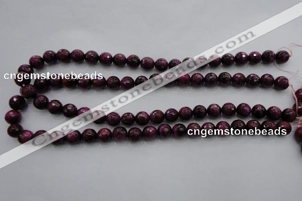 CTE473 15.5 inches 10mm faceted round red tiger eye beads wholesale