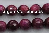 CTE475 15.5 inches 14mm faceted round red tiger eye beads wholesale