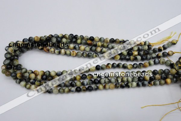 CTE551 15.5 inches 6mm round golden & blue tiger eye beads