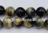 CTE553 15.5 inches 10mm round golden & blue tiger eye beads