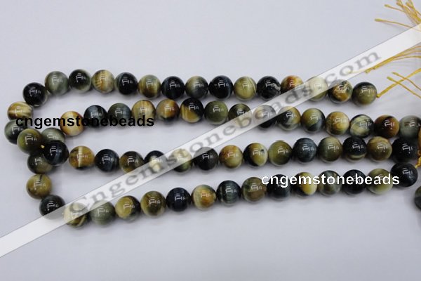 CTE553 15.5 inches 10mm round golden & blue tiger eye beads