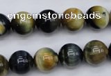 CTE554 15.5 inches 12mm round golden & blue tiger eye beads